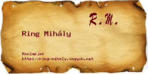 Ring Mihály névjegykártya