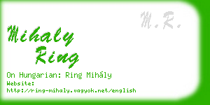 mihaly ring business card